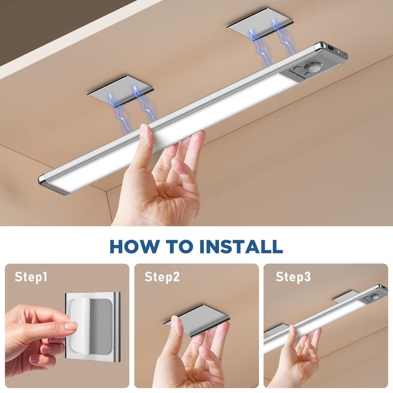 QIAWI Under Cabinet Lightsm,76LED Motion Sensor Night Light Indoor