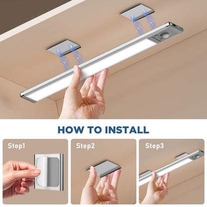 QIAWI  Under Cabinet Lightsm,76LED Motion Sensor Night Light Indoor